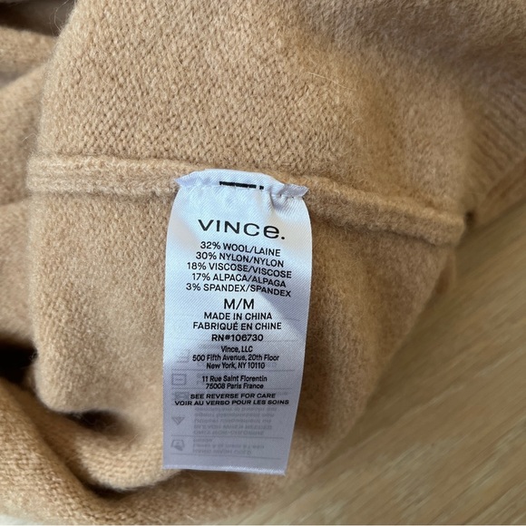 NWT $365 Vince Beige Wool Bland  Sleeveless Crewneck Sweater Dress Sz M *B5 - Picture 7 of 7